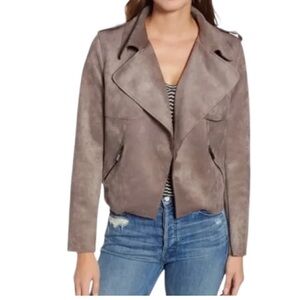 Kut from The Kloth Jacee Faux Suede Open Front Moto Jacket